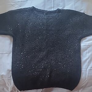 Ann Taylor Black Sequin Sweater